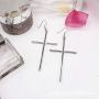 Cross Earrings for Women Big Long Cross Dangle Drop Earrings Minimalist Jewelry （70mm Long ）