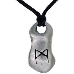 Norse Viking Jewelry Mannaz M Mankind Knowledge Manifests True Self Element Air Elder Futhark Rune Runic Protection Amulet Silver Pewter Mens Pendant Necklace Charm For men W adjustable Cord