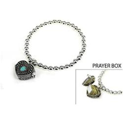 Jewelry Nexus A Prayer for My Teacher in a Blue Heart Box Stretch Inspirational Bracelet