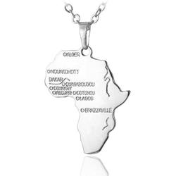 Godyce Africa Map Necklace Jewelry - Gold/Silver-Tone Alloy with Gift Box