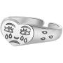 Sad Face Ring,Women Girls Streetwear Open Fun Cartoon Crying Face Tear Drop Weep Adjustable Statement Rings