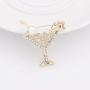 PANGRUI Delicate Cherry Martini Glass Cocktail Party Brooch Pin Women Fashion Jewelry