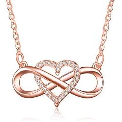 Shareky Infinity Heart Necklace Cubic Zirconia Love Pendant Necklace Gift for Women Monther Wife Girlfriend