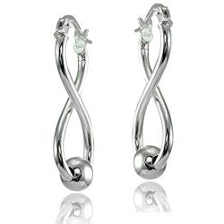 Sterling Silver Infinity Figure 8 Bead Drop Earrings