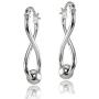 Sterling Silver Infinity Figure 8 Bead Drop Earrings