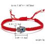 4Pcs Evil Eye Bracelets for Women Men,7 Knot Adjusted Handmade Lucky Bracelets for Protection Kabbalah Black Blue Red String Bracelets Amulet Jewelry Gift for Families Friends,4 Packs