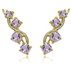 Sterling Silver Genuine or Synthetic Gemstone Small Vine Climber Crawler Earrings