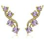 Sterling Silver Genuine or Synthetic Gemstone Small Vine Climber Crawler Earrings