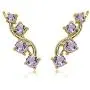 Sterling Silver Genuine or Synthetic Gemstone Small Vine Climber Crawler Earrings
