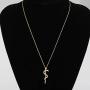 KUIYAI Staff of Asclepius Necklace with Cubic Zirconia Medical Symbol Necklace Jewelry