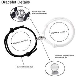 EXGOX Couples Bracelets Magnetic Mutual Attraction Matching Relationship Rope Adjustable Bracelets for Women Men Boyfriend Girlfirend Lover Him Her Bestfriend 2 PCS