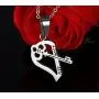 HUANIAN His&Hers Stainless Steel Key to Love Matching Half of Heart 520 Pendant Necklace for Couples HUANIAN His&Hers Stainless Steel Key to Love Matching Half of Heart 520 Pendant Necklace for Couples