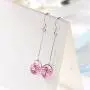 NEOGLORY Jewelry Authentic Platinum Plated Cubic Zirconia Long Fish Hook Drop Earrings for Women 2'' 6 Colors