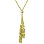 Hoops & Loops Sterling Silver Flat Fashion-Link Chain Layered Tassel Adjustable Bolo Bracelet
