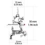 Christmas Vintage Reindeer CZ Piercing Dangle Earrings Plated Women Girls Holiday Jewelry Gift