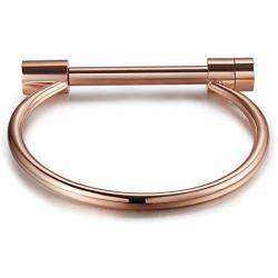 Cuff Bangle D Shape Bar Screw Shackle Horseshoe Bracelet Jewelry For Men Women Unisex