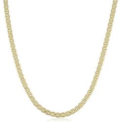 14K Yellow Gold Filled Solid Mariner Chain Necklace, 4.5 mm Wide