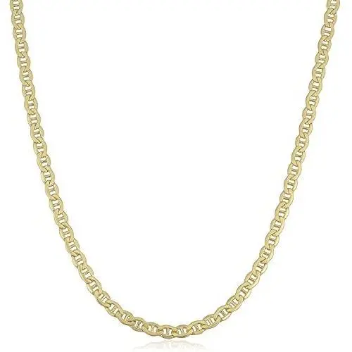 14K Yellow Gold Filled Solid Mariner Chain Necklace, 4.5 mm Wide 14K Yellow Gold Filled Solid Mariner Chain Necklace, 4.5 mm Wide