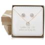 BRIDE DAZZLE Bridesmaid Gifts - Pretty Halo Cubic-Zirconia Necklace & Earrings Set (18'', Rose Gold)
