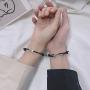 Raintoad Couple Bracelets Magnetic Charm Pendants Braided Rope Bracelet with Magnetic Bells Vows of Eternal Love Charms 2 PCS for Women Men