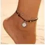 JUESJ Vintage Double Layers Anklets for Women Sun Sunflower Elephant Ancient Silver Alloy Pendant Rope Chain Beach Summer Foot Ankle Jewelry (Sunlight) JUESJ Vintage Double Layers Anklets for Women Sun Sunflower Elephant Ancient Silver Alloy Pendant Rope Chain Beach Summer Foot Ankle Jewelry (Sunlight)