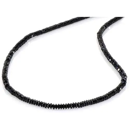 NirvanaIN Black Spinel Disc cut Shape Diamond Gemstone Necklace Jewelry Birthday Gift for her Christmas Gift NirvanaIN Black Spinel Disc cut Shape Diamond Gemstone Necklace Jewelry Birthday Gift for her Christmas Gift