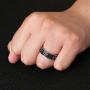 HZMAN 8mm Moon Star Sun Statement Ring Stainless Steel Boho Jewelry for Women Men