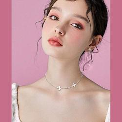 DAOCHONG S925 Sterling Silver Jewelry 3 Doves Birds Faith Hope Love Choker Necklace 14+4 inches