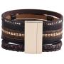 AZORA Leather Wrap Bracelet for Women Multi Strands Feather Cuff Bracelets with Magnetic Clasp Gift for Women Girls