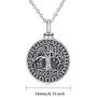 Waysles Rose Flower/Tree of Life/Photo Urn Necklace S925 Sterling Silver Cremation Jewelry Vintage Oxidized Memorial Pendant Necklace Family Jewelry with Fill Kit and Gift Box