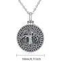 Waysles Rose Flower/Tree of Life/Photo Urn Necklace S925 Sterling Silver Cremation Jewelry Vintage Oxidized Memorial Pendant Necklace Family Jewelry with Fill Kit and Gift Box