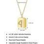 SANNYRA Initial Necklace 14K Gold-Plated Square Pendant A-Z 26 Letters Alphabet Personalized Jewelry Gift for Women