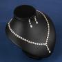 WeimanJewelry Women Cubic Zirconia CZ Bridal Marquise Tennis Long Teardrop Pendant Necklace and Dangle Earrings Set for Wedding Bride Jewelry