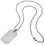 | Crucible Tungsten Carbide Diamond Dog Tag Pendant Curb Chain Necklace - 24''