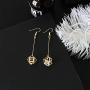 Hqtrade Chic Alloy Drop Hook Bar Dangle Earrings Long Pendant Earrings Cube Dangle Cubic Zirconia Jewelry for Women Ladies Girls
