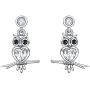 LUHE Sterling Silver Owl Earrings Dangle Earrings for Women Fashion Sterling Silver Dangling Drop Earrings Birthday Gifts for Teens Girls