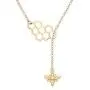 MANZHEN Geometric Bee Hive with Honey Bee Lariat Y Necklace Mothers Day Jewelry Gift MANZHEN Geometric Bee Hive with Honey Bee Lariat Y Necklace Mothers Day Jewelry Gift