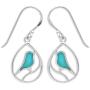 Boma Jewelry Sterling Silver Bird Teardrop Inlay Earrings