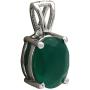 YoTreasure 0.60'' Green Onyx Solid 925 Solid Sterling Silver Chain Pendant