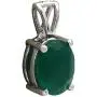 YoTreasure 0.60'' Green Onyx Solid 925 Solid Sterling Silver Chain Pendant YoTreasure 0.60'' Green Onyx Solid 925 Solid Sterling Silver Chain Pendant