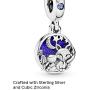 Pandora Jewelry Fox and Rabbit Dangle Cubic Zirconia Charm in Sterling Silver