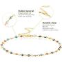 Yaomiao 4 Pieces Evil Eye Choker Bracelet Set Gold Plated Evil Eye Necklaces and Bracelets for Women, Blue and Colorful