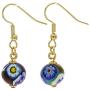GlassOfVenice Murano Glass Mosaic Millefiori Ball Earrings - Gold