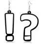 GUOXIAOMEI Question Mark and Exclamation Mark Acrylic Big Long dangle Earrings Jewelry for Women Girls Accessories