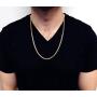FZTN Jewelry Mens Womens Cuban Link Chain 18K Gold Plated 3-6mm Stainless Steel Curb Necklace,Fashion Jewelry,Wear Alone or with Pendant,18-26 Inch
