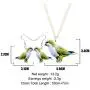 DUOWEI Acrylic Cute Monk Parakeet Parrot Bird Earrings and Necklace Set for Women Teens Girls Drop Dangle Pendant Jewelry Charms Gifts