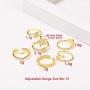 U7 9Pcs-28Pcs Knuckle Ring Set for Women 18K Gold Plated Vintage Hollow Carving Adjustable Boho Style Stackable Rings Set Hollow Carved, Statement Jewelry for Women Girls