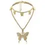 Statement Big Butterfly Pendant Necklace - Rhinestone Tennis Chain Butterfly Choker Set for Women Girls, Bling Bling Gold Silver Chain Iced Out Necklace Jewelry Gifts Statement Big Butterfly Pendant Necklace - Rhinestone Tennis Chain Butterfly Choker Set for Women Girls, Bling Bling Gold Silver Chain Iced Out Necklace Jewelry Gifts