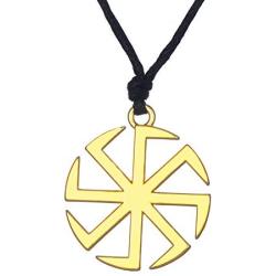 fishhook Wicca Slavic Kolovrat Sun Wheel Symbol for Good Luck Talisman Pendant Necklace