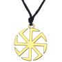 fishhook Wicca Slavic Kolovrat Sun Wheel Symbol for Good Luck Talisman Pendant Necklace
